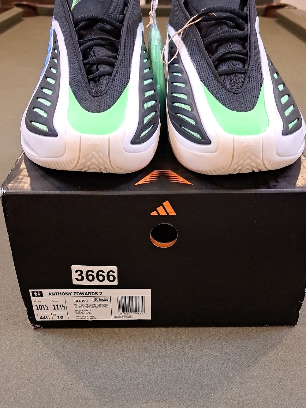 Anthony Edwards 2 Basketball Shoes - Color: Blue/Black/Green - Size: Men 10.5 - Picture 3 of 10